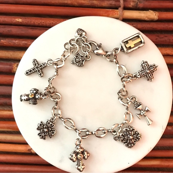 Brighton Jewelry - Brighton Silver Tone Cross Charm Bracelet